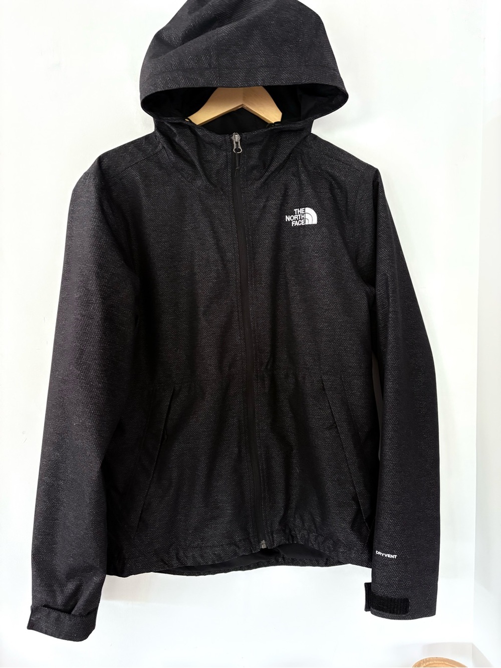 THE NORTH FACE Printed Novelty Millerton Jacket Hooded Men’s Sz S Black Heather